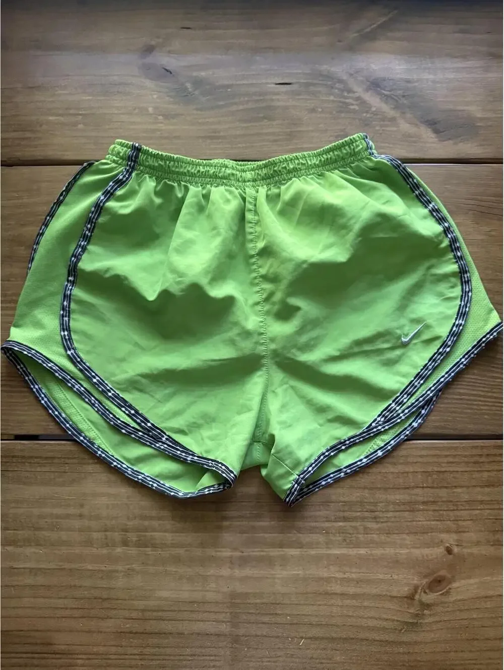 Nike Dri-FIT Neon Green Running Shorts with Black Trim